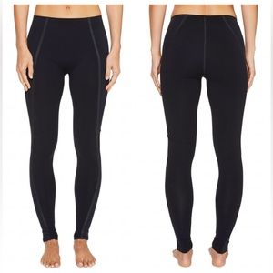 Spanx black leggings - contouring with mesh detail along sides.
